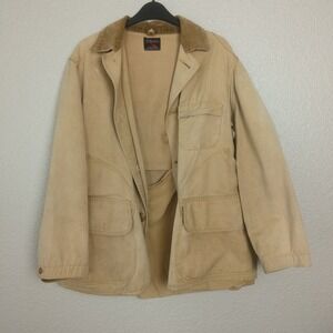 Vintage Jc‎ Higgins Brown Hunting Brown Waxed Cotton Duck Hunting Jacket L/XL